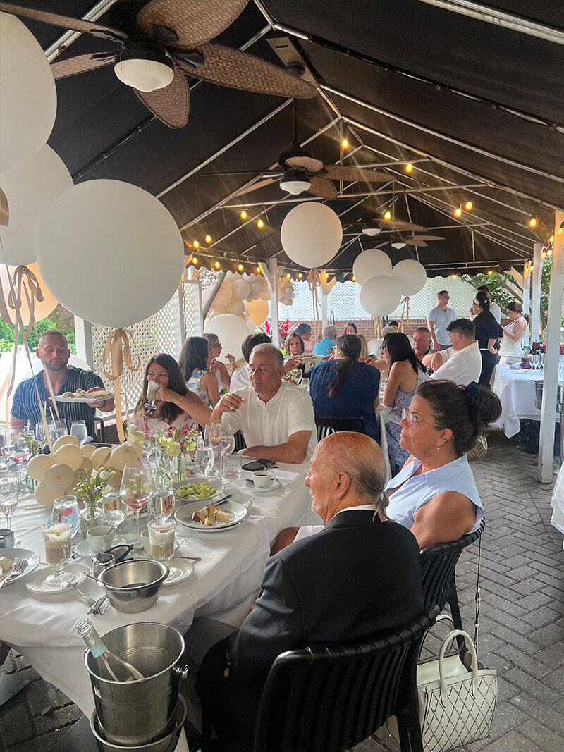 Private party in outdoor dining area